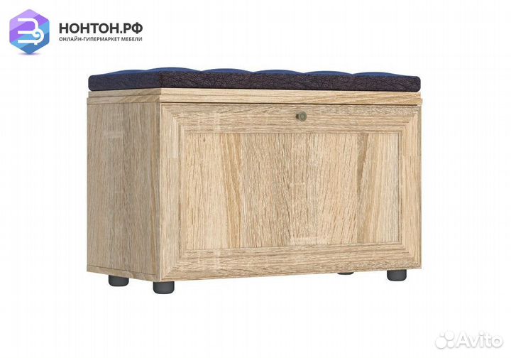 Тумба для обуви Оскар-7А дуб сонома светлый / кожз