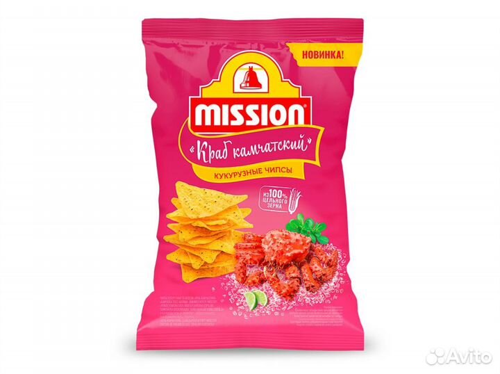 Чипсы кукурузные mission со вкусом краба 14 шт