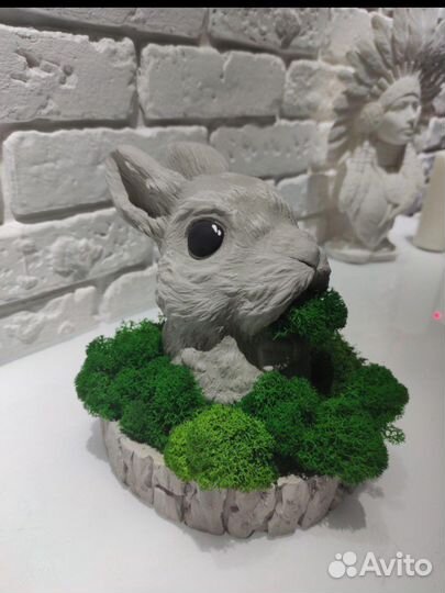 Статуэтка большая для интерьера фигура гипс кролик