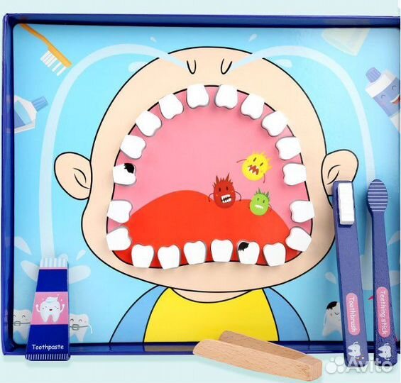 Детский игровой набор стоматолога, книжка