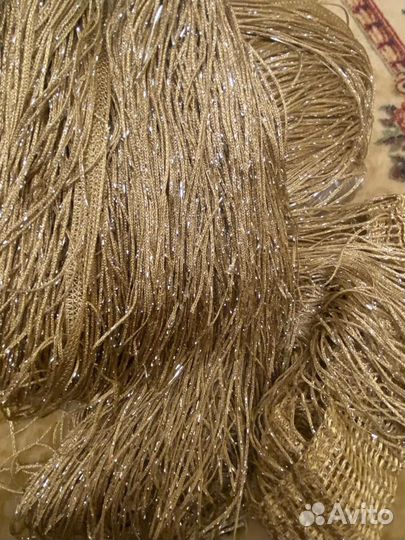 Шторы нитяные, кисея с люрексом, новые