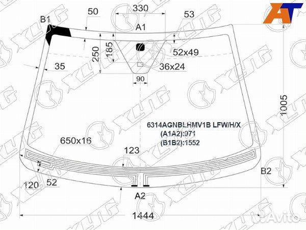 Стекло лобовое fiat doblo