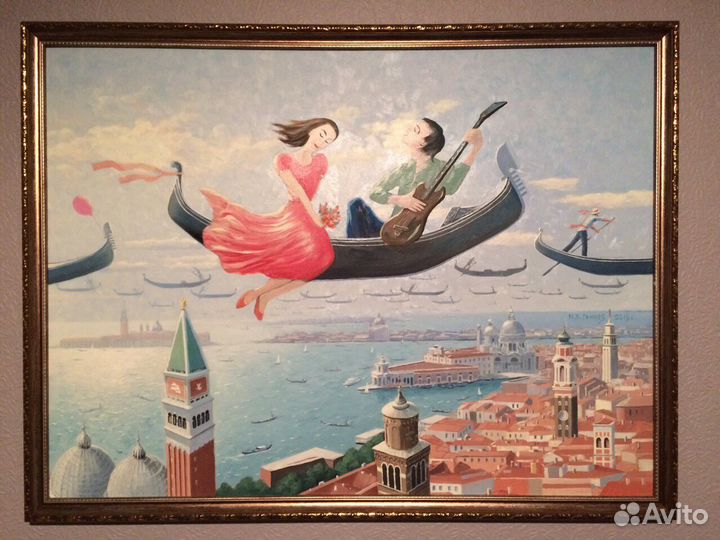 Картина масло холст Влюблённые в Венеции