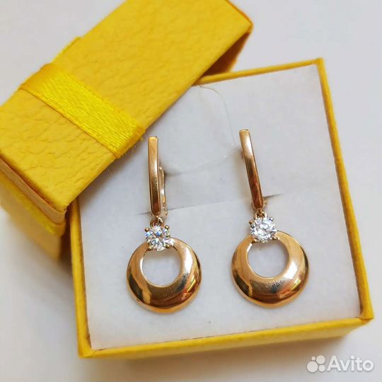 Золотые серьги, 585 проба