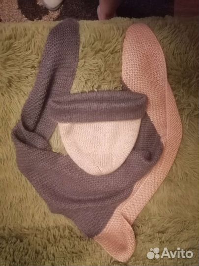 Комплект двусторонняя шапка бини+бактус