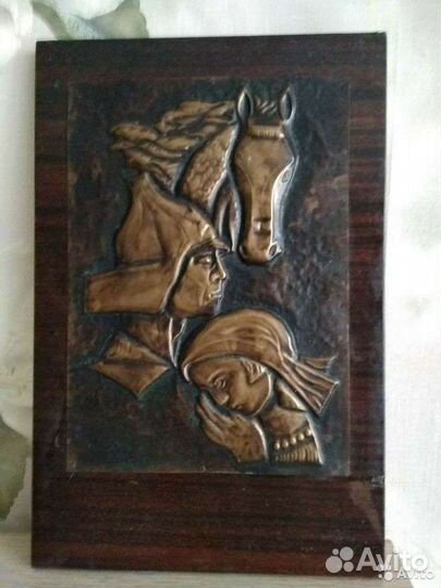 Картина медная чеканка и картина светильник