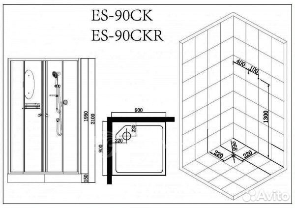 Душевая кабина Esbano ES-L90CKR