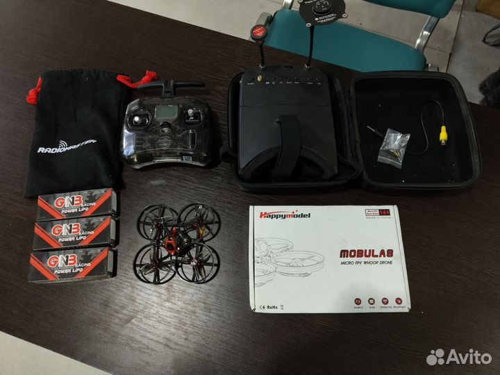 Fpv дрон Mobula8 с 3мя акб, шлемом и пультом