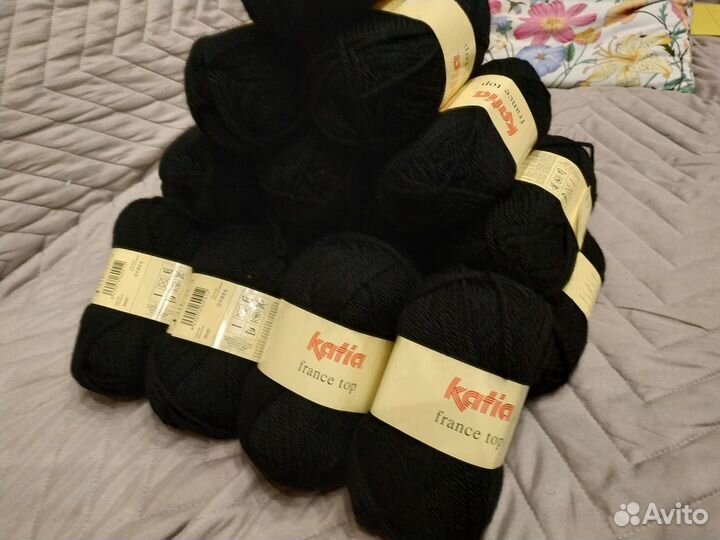 Пряжа Katia France Top (Испания) черная 19 мотков