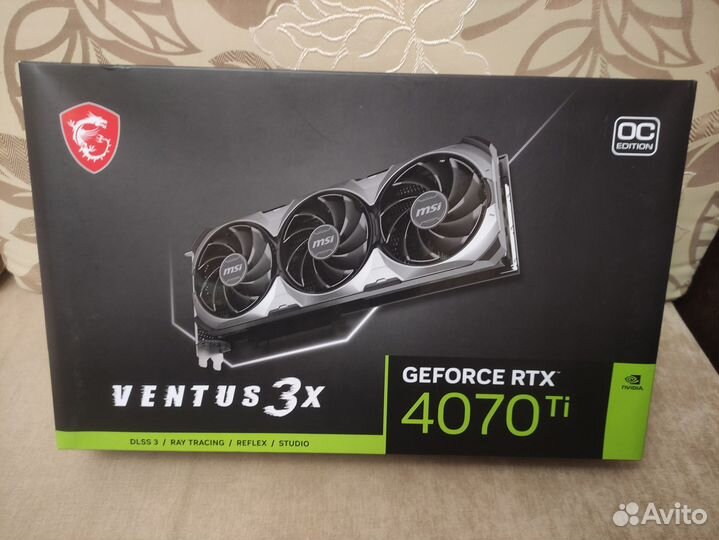 Видеокарта MSI nvidia RTX 4070 Ti ventus 3X E1 12G