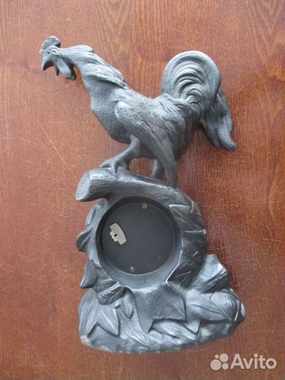 Каминные чугунные часы Петух