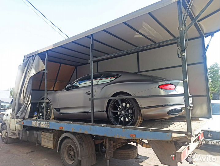 Закрытый эвакуатор. Выгрузка авто