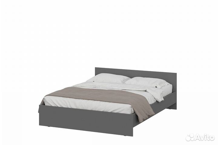 Кровать двуспальная 1,6 м графит