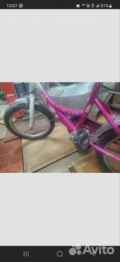 Детский велосипед бу 16 для девочки