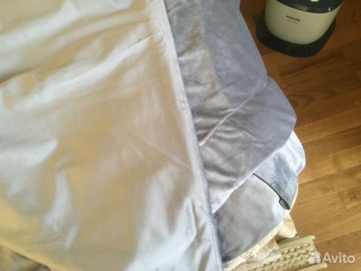 Шторы новые серые, серебристые из бархата 200x280