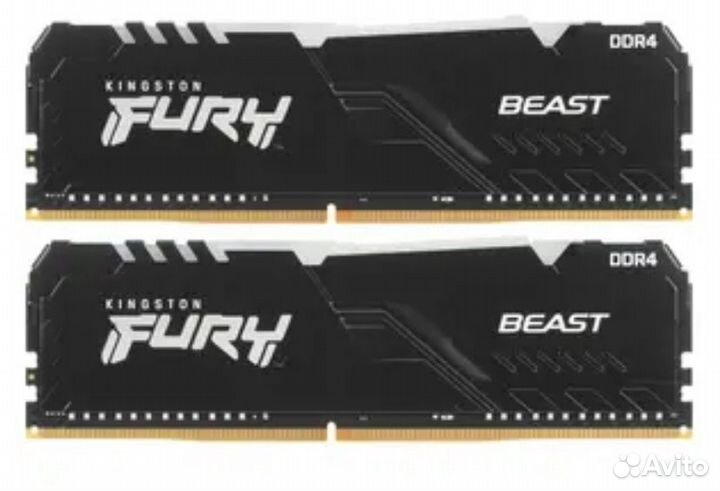 Озу Kingston fury Beast Black RGB 3733 MHz 8gbx2