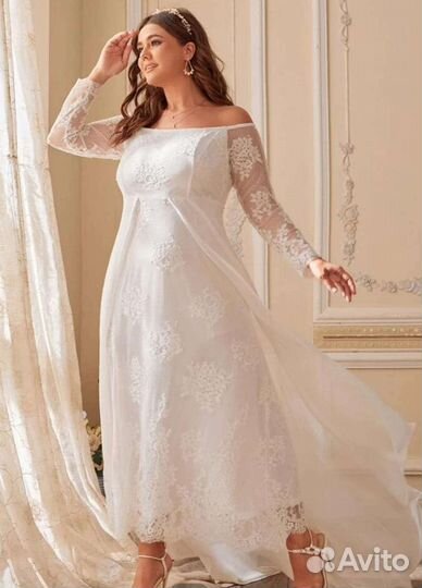 Свадебное платье новое 48-50 и украшение для волос