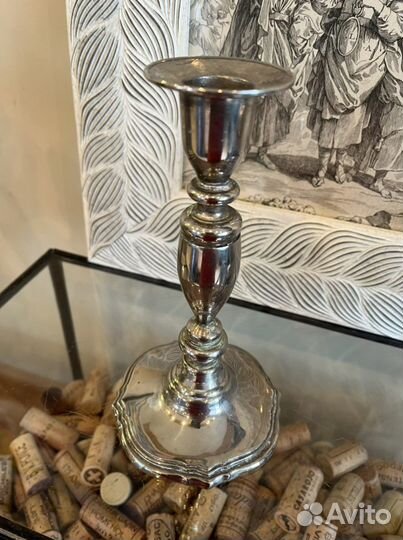 Старинная гравюра, ваза серебрение. Англия