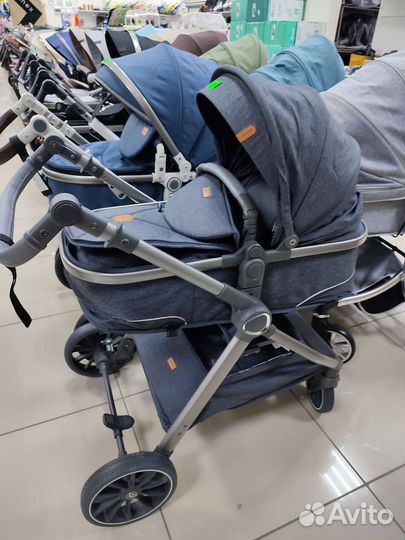 Коляска 2 в 1.люкс мом.конверт меховой.амортизация