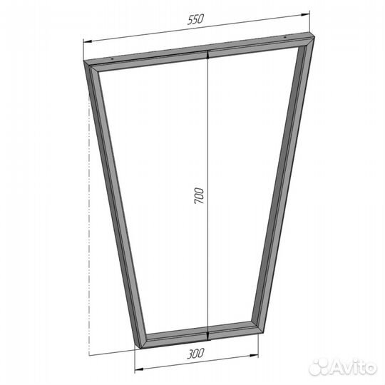 Подстолье для стола Трапеция Лофт 700 550 40 мм барное металлическое