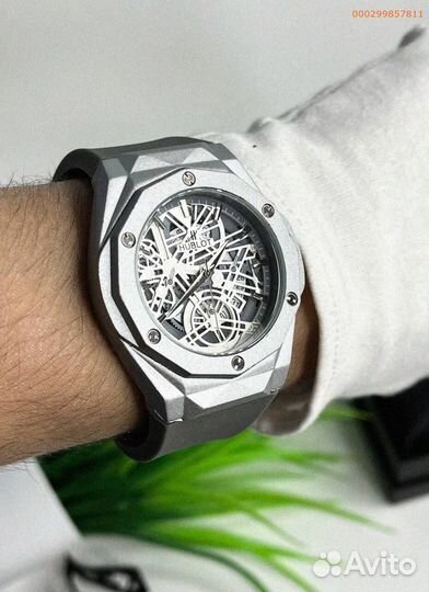 Часы наручные Hublot WHB3 серебро (Арт.60708)