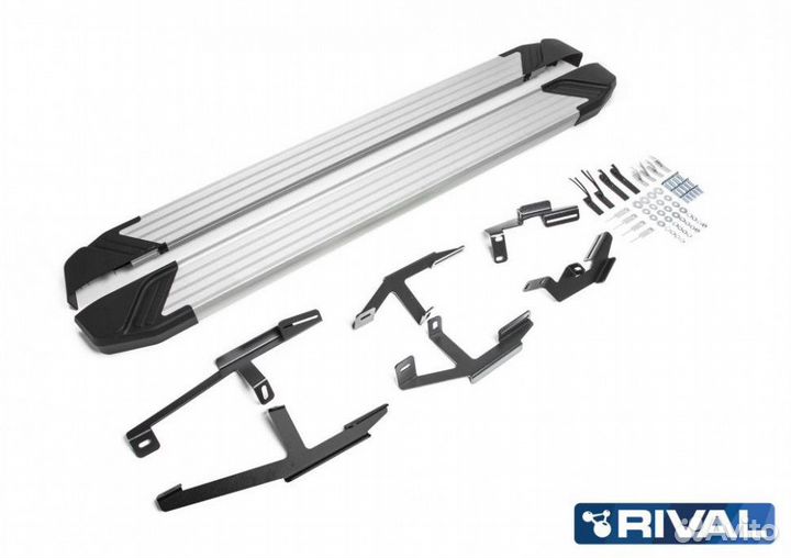 Пороги-подножки Chery Tiggo 2 2017-2020 Silver