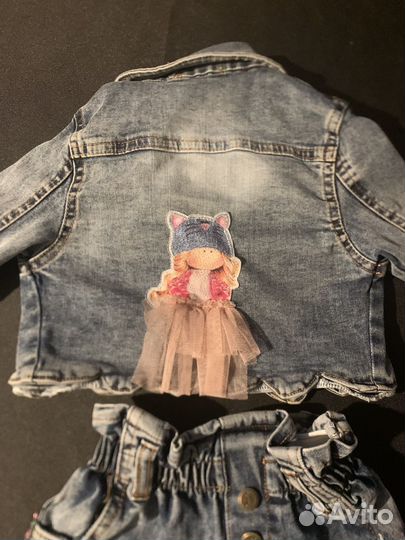 Джинсовый костюм на девочку 80