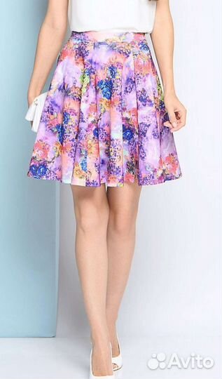 Красивая Юбка миди цветы размер 42 xs