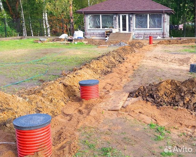 Дренаж,подсыпка, газон