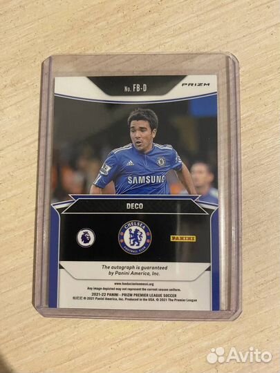 Футбольная карточка автограф Deco Chelsea Panini