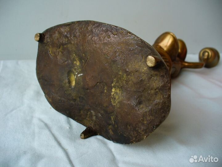 Подсвечник. Лягушка. Латунь. Бронза