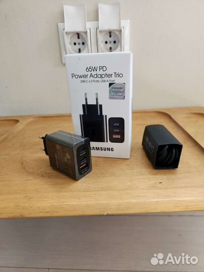 Новая Сетевая тройная зарядка для Samsung Trio 65W