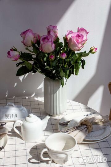 Розовые розы из полимерной глины