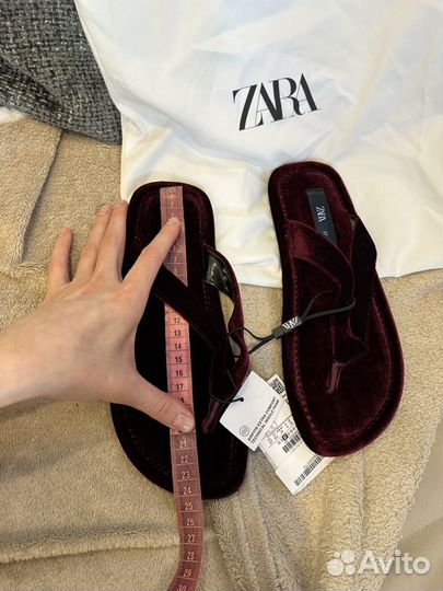 Сандалии вьетнамки бархатные zara оригинал 37