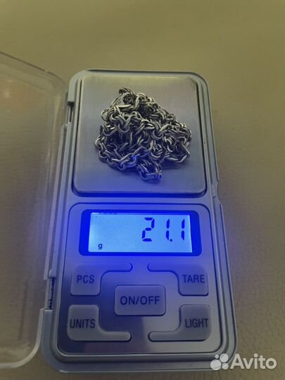 Серебряная цепь с крестом 55см