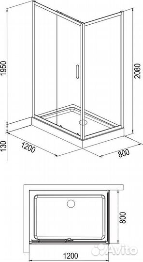 Душевое ограждение Loranto Sunway 120x80 см