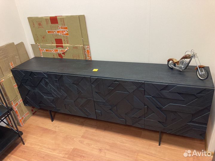 Тумба Teak Graphic Black Sideboard