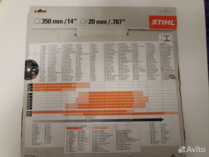 Алмазный круг stihl A40 350 мм по асфальту