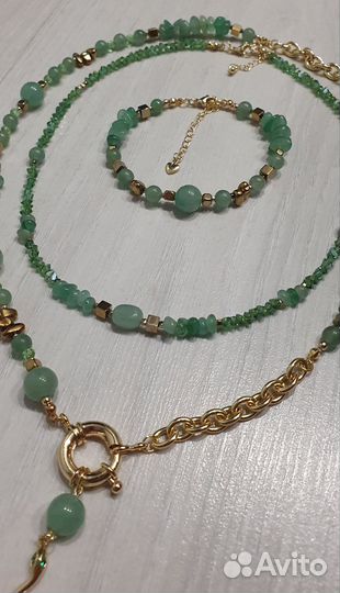 Комплект бижутерии из авантюрина