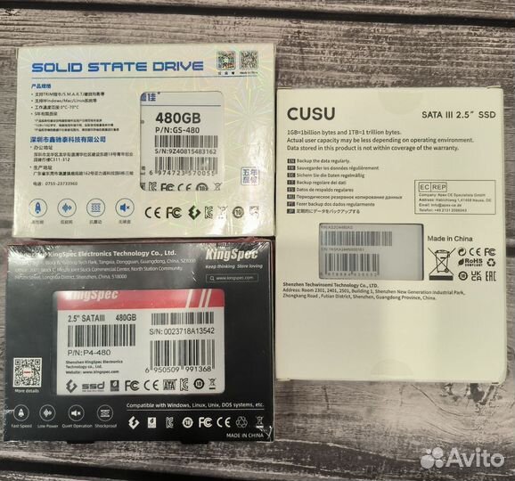 Ssd диски на 480 Гб, новые