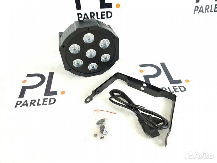 Прожектор LED flat PAR 7X18W rgbwa + UV