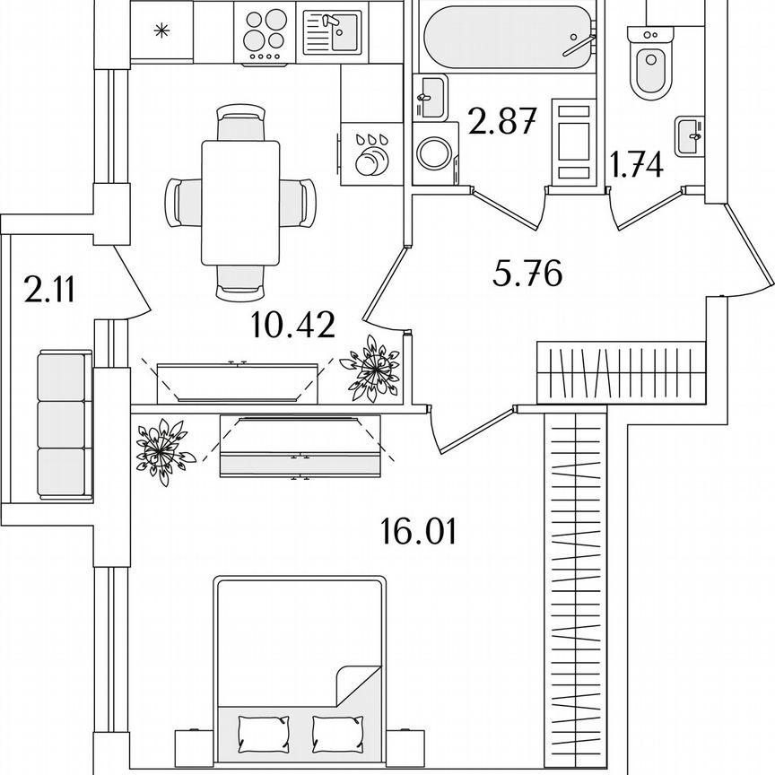 1-к. квартира, 37,9 м², 4/9 эт.