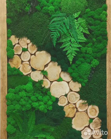 Панно, картина, декор из стабилизированного мха