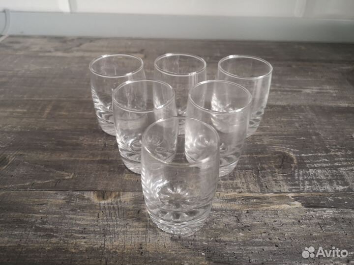 Новые стеклянные стопки для водки 6 шт