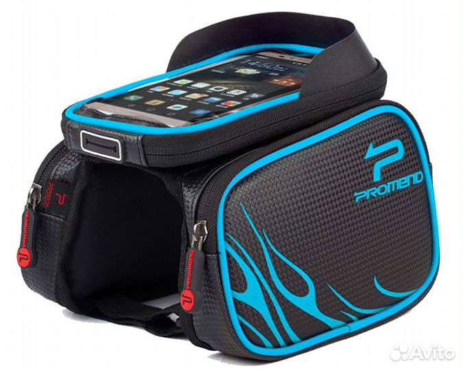 Велосумка на верхнюю трубу рамы черно-синяя Promen
