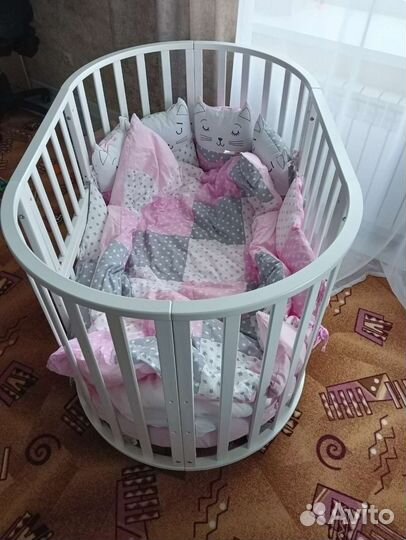 Детская кроватка трансформер с маятником