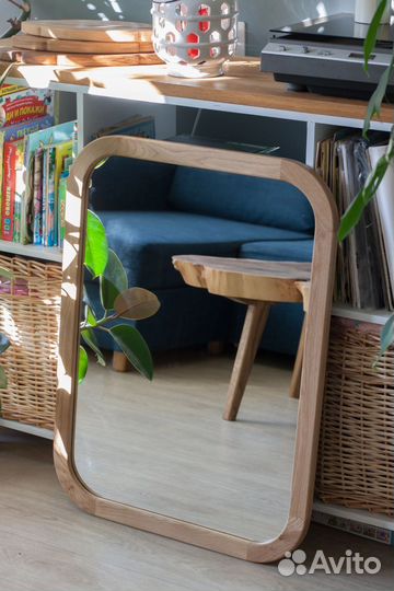 Зеркало для ванной 600*800мм массив дуба