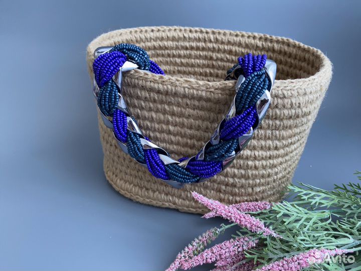 Колье крупное чокер из бисера