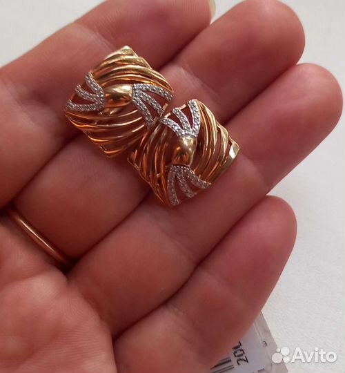 Золотые серьги 585пробы новые
