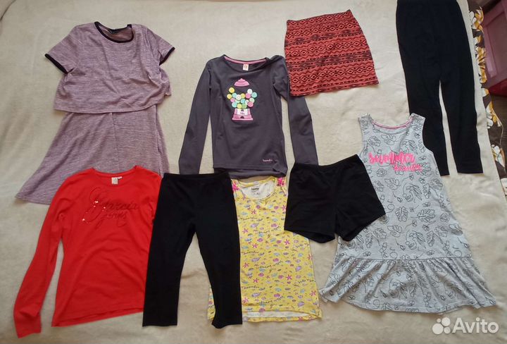 Фирменные вещи на девочку пакетом 134-140-146-152